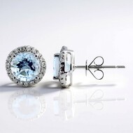 Pendientes en oro con Aguamarina de Brasill AAA (CIRARI)