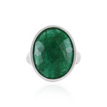 Bague en argent et Béryl couleur émeraude