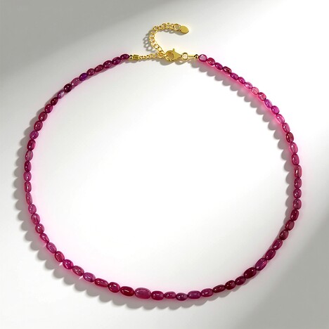Collana in argento con Zaffiro Rosa del Madagascar