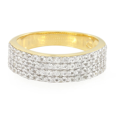 Weißer Saphir-Silberring