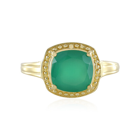 Anello in argento con Onice Verde