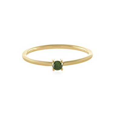 Anello in oro con Diamante Verde I2