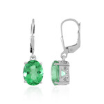 Boucles d'oreilles en argent et Quartz vert émeraude