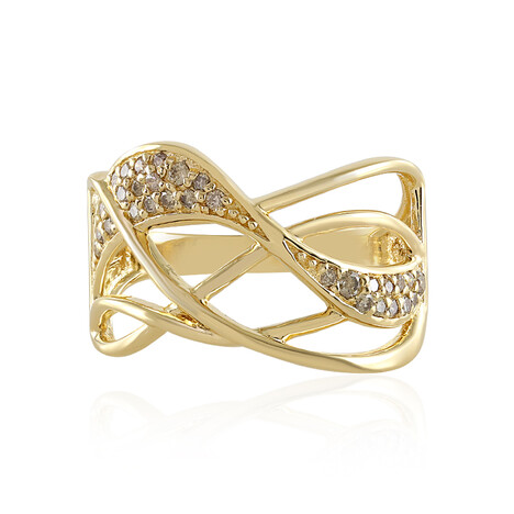 I2 Schokoladen-Brillant-Silberring