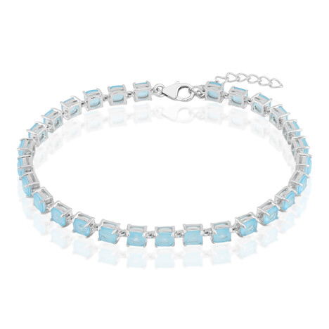 Blue Pastel Quartz Silver Bracelet