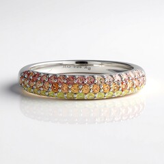 Anello in argento con Zaffiro Fancy