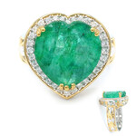 Zilveren ring met een put D8 smaragd (Gems en Vogue)