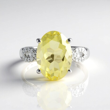 Bague en argent et Quartz citron