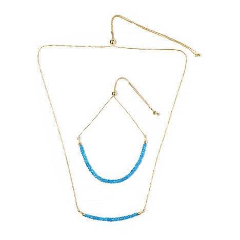 Neonblauer Apatit-Silberset