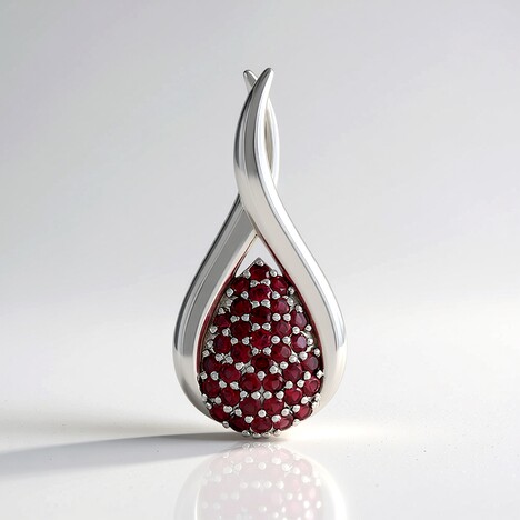Ciondolo in argento con Spinello Rosso (de Melo Essence)