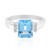 Anillo en plata con Topacio azul suizo