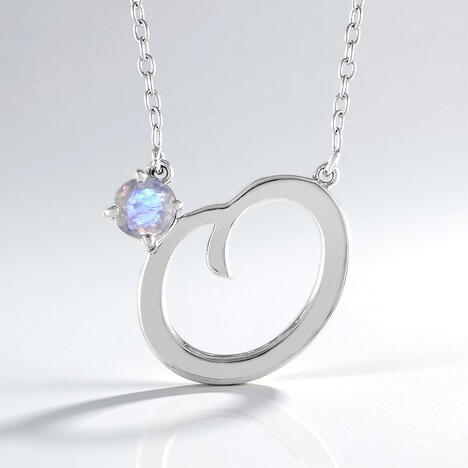 Collana in argento con Pietra di Luna Arcobaleno