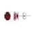 Boucles d'oreilles en argent et Topaze rouge