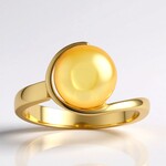 Anello in argento con Perla d'Acqua Dolce Gialla (TPC)