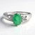 Anello placcato in platino con Smeraldo Bahia