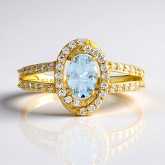 Bague en argent et Aigue-marine du Brésil