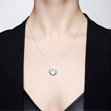 Pendentif en argent et Turquoise (MONOSONO COLLECTION)