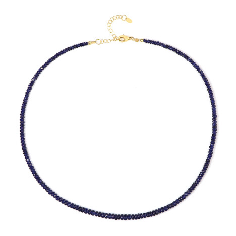 Collana in argento con Zaffiro Blu del Madagascar