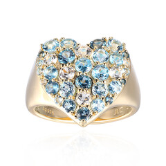 Zilveren ring met Londen-blauwe topaasstenen