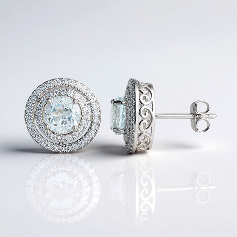 Orecchini in argento con Topazio Bianco (Adela Silber)
