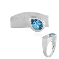 Anello in argento con Topazio Blu Svizzero (de Melo)