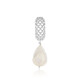 Zilveren hanger met een Witte zoetwater kweekparel (MONOSONO COLLECTION)