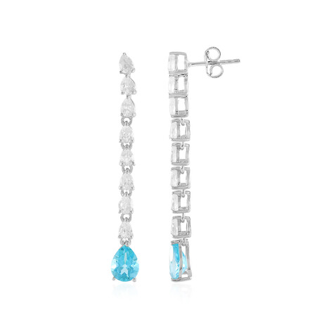 Paraibafarbener Topas-Silberohrringe