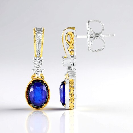 Orecchini in argento con Spinello Cobalto (Gems en Vogue)
