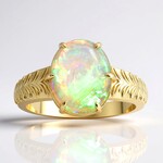 Anello in oro con Opale di Mintabie (AMAYANI)