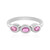 Zilveren ring met roze saffieren