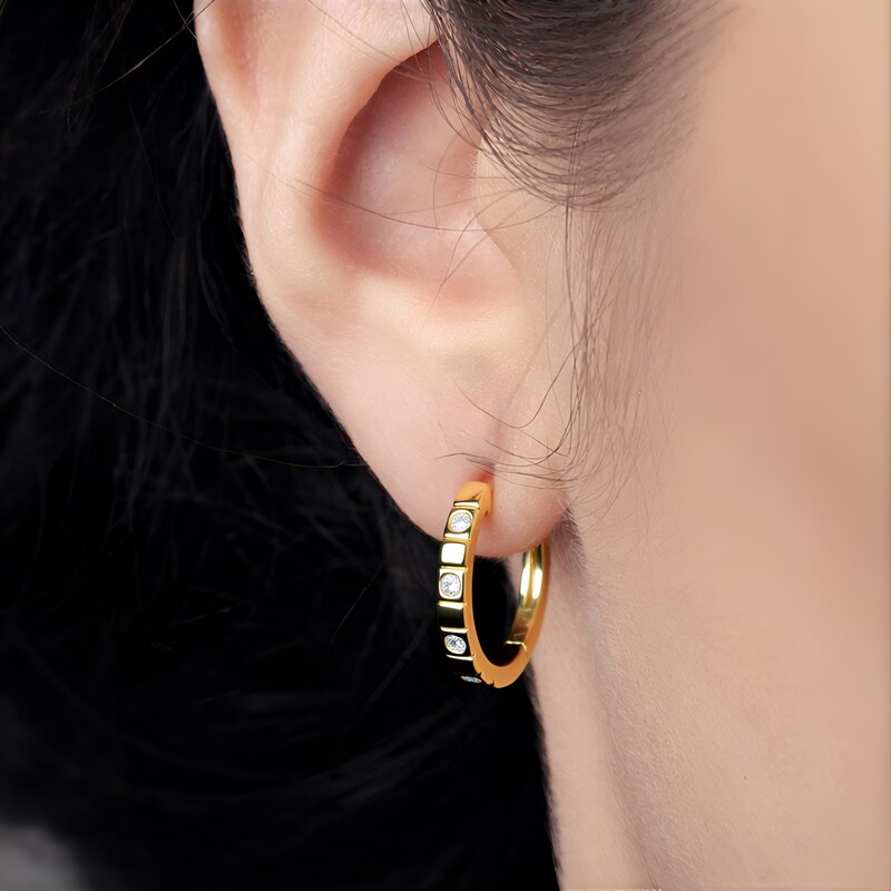 Orecchini in argento con Diamante I2 (H)