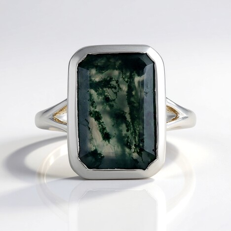 Anello in argento con Agata Muschiata