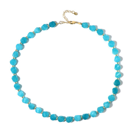 Zilveren halsketting met Caribisch blauwe kwartskistallen