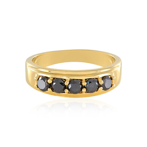 Schwarzer Brillant-Silberring