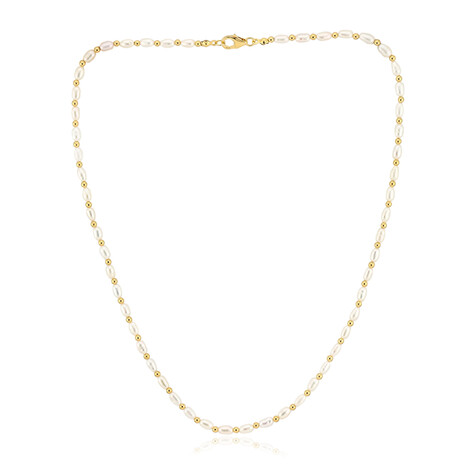 White Freshwater Pearl Silver Necklace