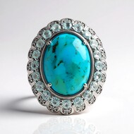 Zilveren ring met een Blauwe Kingman Mohave Turkoois (Faszination Türkis)