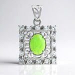 Ciondolo in argento con Crisoprasio Imperiale