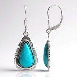 Boucles d'oreilles en argent et Turquoise bleue de Mohavie (Jones Lee)