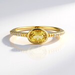 Bague en argent et Béryl jaune