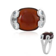 Zilveren ring met een hessoniet granaat