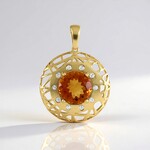 Pendentif en argent et Citrine brandy (Ornaments by de Melo)