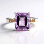 Anello in argento con Ametista Rose de France