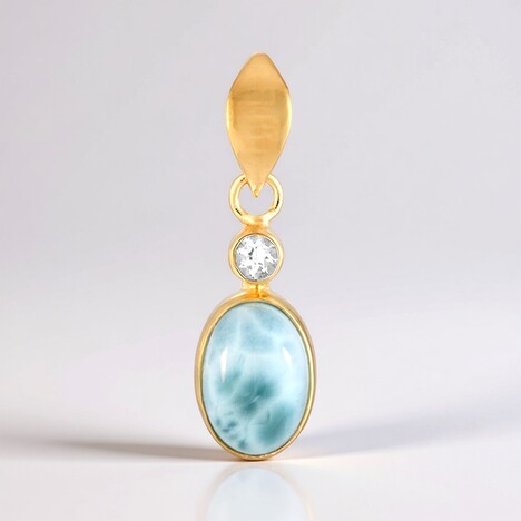 Ciondolo in argento con Larimar (Bali Barong)