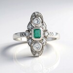 Anello in argento con Smeraldo Colombiano