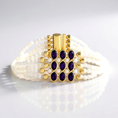 Bracciale in argento con Ametista (KM by Juwelo)