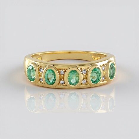 Anello in argento con Smeraldo Russo