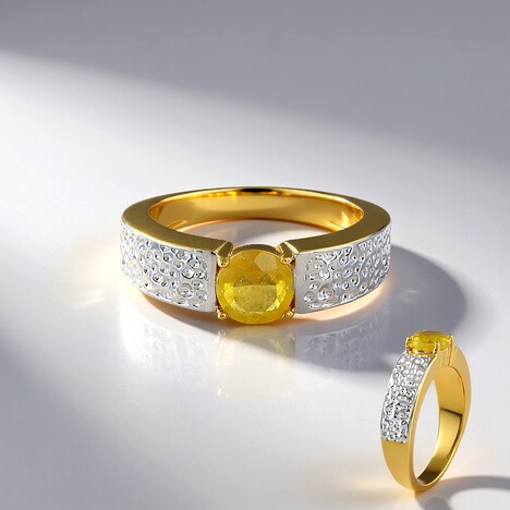 Anello in argento con Zaffiro Giallo del Madagascar