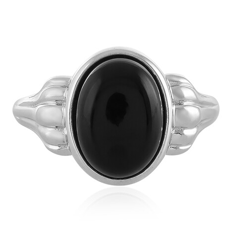 Schwarzer Onyx-Silberring