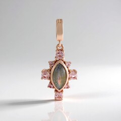 Ciondolo in argento con Labradorite rosa Maniry