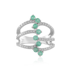 Bague en argent et Emeraude de Colombie (de Melo)